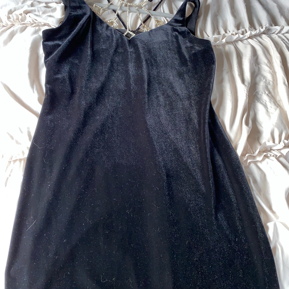Vintage Black Velvet Dress